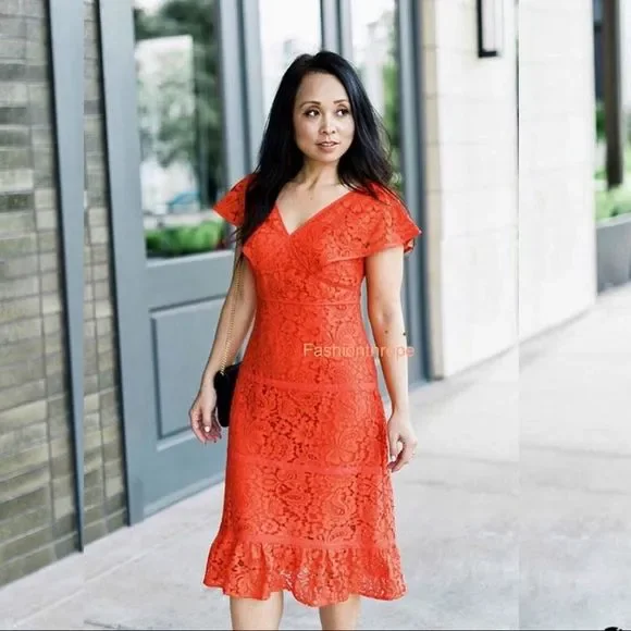 Nanette Lepore Calypso Lace Cap Sleeve Dress